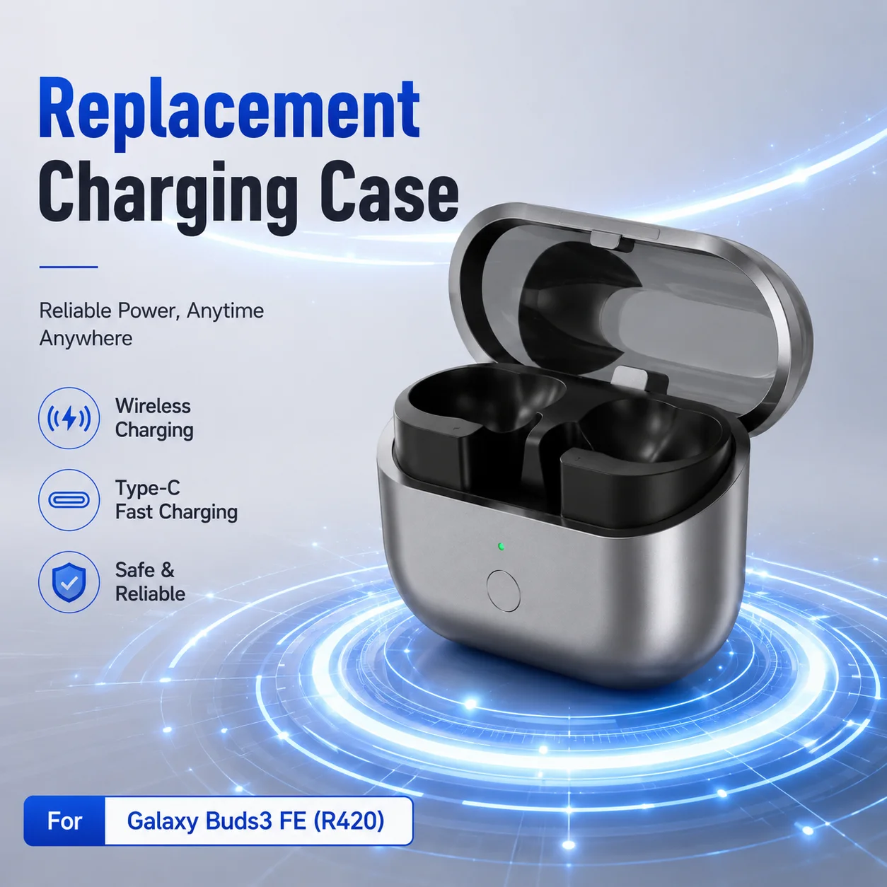 Earbuds Charging Case - Portable Wireless Charging Case Compatible with