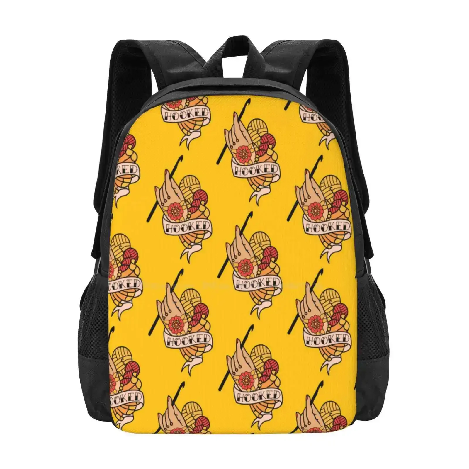 

Hooked Tattoo Flash! Hot Sale Schoolbag Backpack Fashion Bags Yarn Knitting Fiber Art Knitter Crocheter Crocheting Ufo