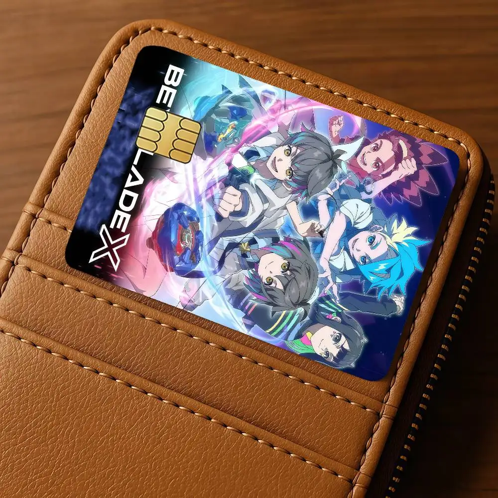 Comic B-Beyblade X Credit Card for Bank Debit Decorative Protection 4PCS Anti-scratch Waterproof Stickers Bus Subway Library