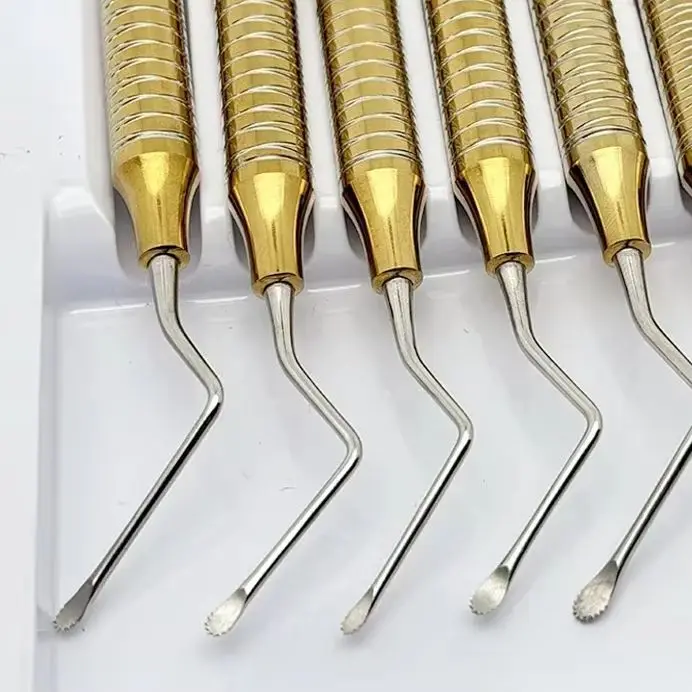 

7Pcs/set Dental Tool Curette Jagged Curettes Dentistry Double Ends Cleaning Excavator Restorative Spoon Implant Material Tools