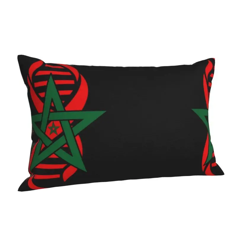 Custom My DNA Is Moroccan Roots Moroccoe Flag Pride Cushions Cover for Bed Sofa Rectangle Pillowcase