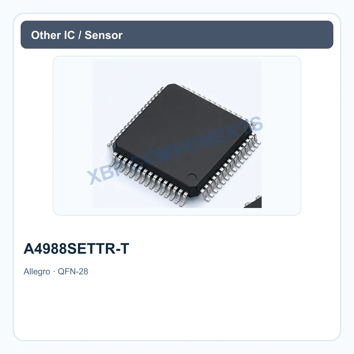 Allegro A4988SETTR-T Electronic IC Stepper motor driver, 8-35 V, ±2 A, 1/16 microstep QFN-28
