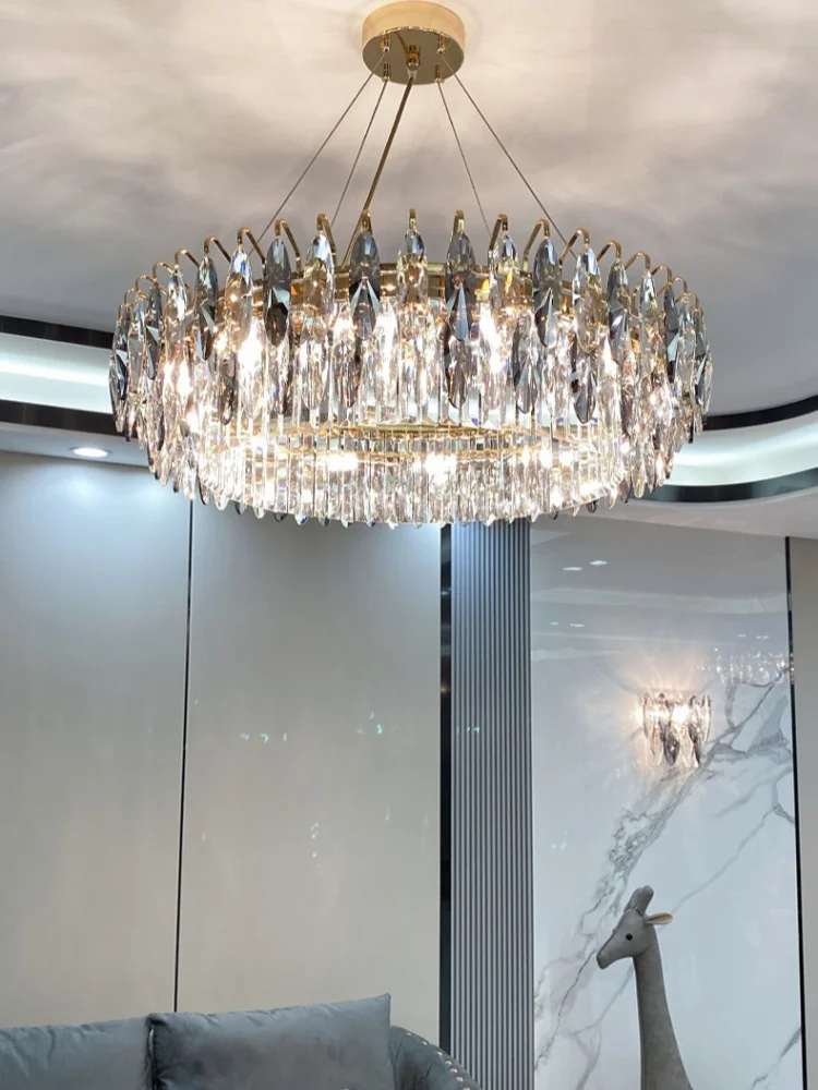 Nordischer Luxus Hochwertige Kristall-LED-Pendelleuchte Hotel Wohnzimmer Schlafzimmer Restaurant Lobby Kreativer Kronleuchter Wohndekor-Beleuchtung