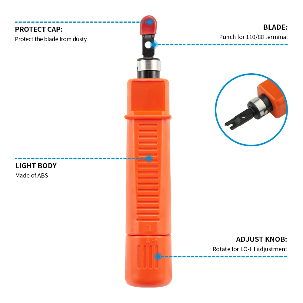 أداة ثقب للأسفل لـ 110/88 متعددة الوظائف من نوع كرون IDC/سلك الشبكة Cat5 وأدوات طرفية لتأثير إدخال الهاتف