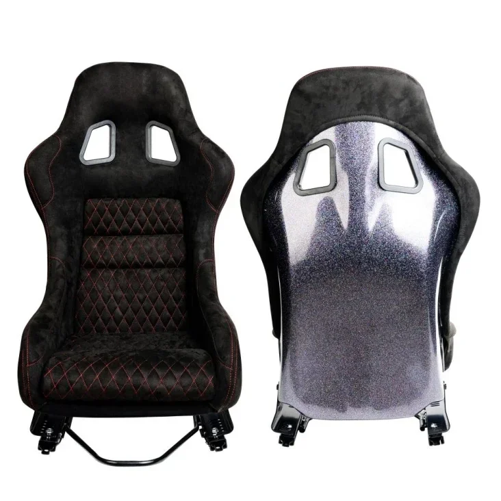 USA Warehouse Stock Black Suede Simluator Replacement Bucket Racing Seats