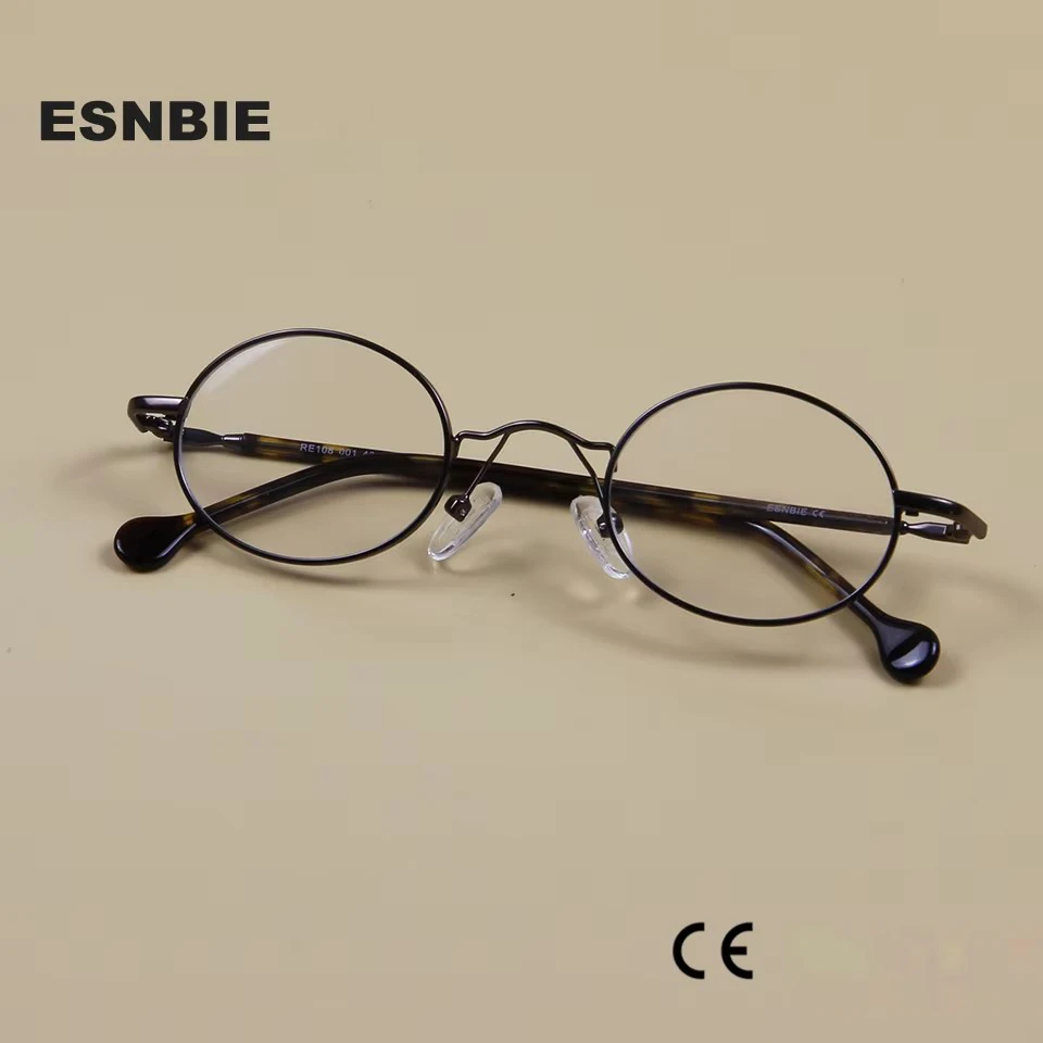 Małe okrągłe okulary Vintage Metal owalne złote czarne oprawki do okularów kobiety mężczyźni okulary z pełną oprawką do okularów korekcyjnych
