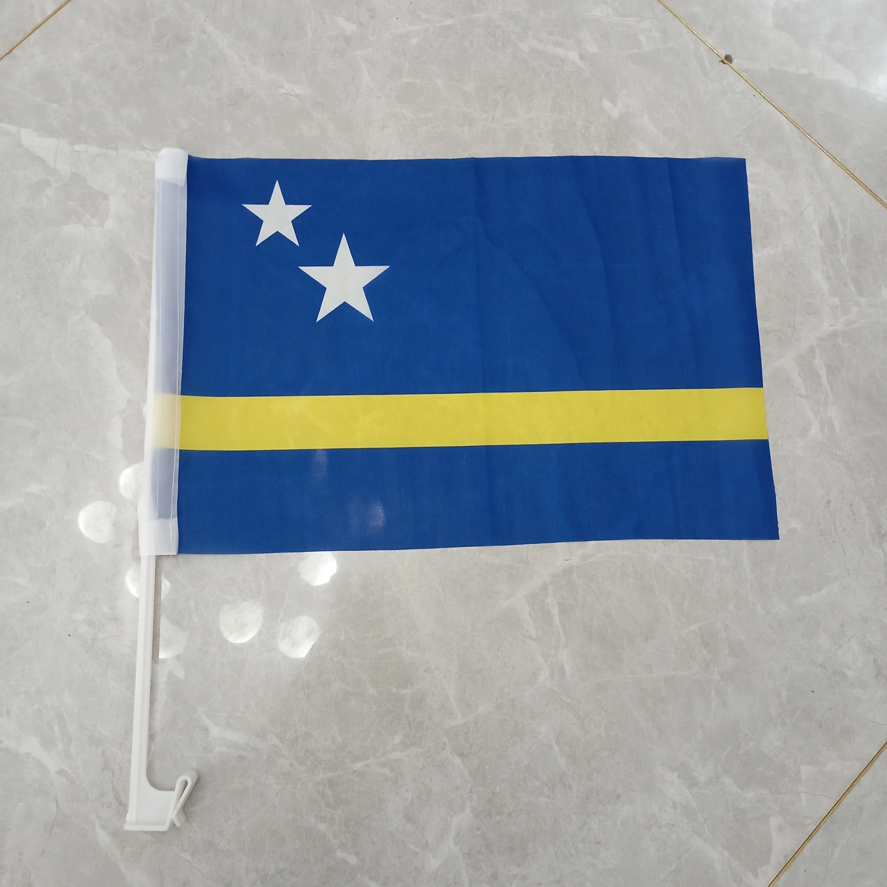 xvggdg Bandera para Coche de Curaçao, Isla del Caribe, Países Bajos, tamaño 45x30cm