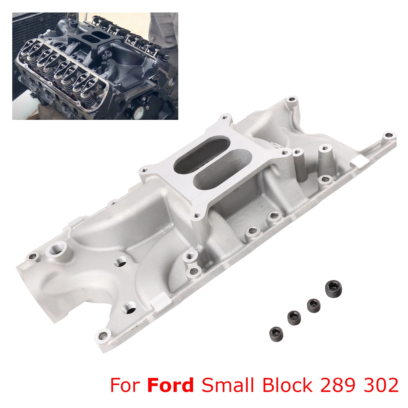 

Dual Plane Low Rise Intake Manifold Aluminum For Small Block Ford 289 302 Automobiles Parts Air Intake System