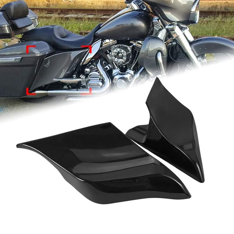 2 Piece Extended Side Covers Black Plastic For  Davidson Big Glide Street Tourer 14-22