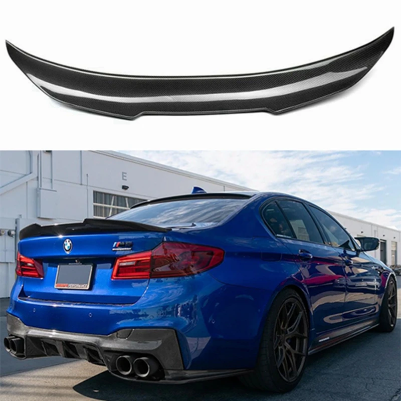 

FOR BMW 5 Series G30 G38&M5 F90 PSM Style Carbon fiber Rear Spoiler Trunk wing 2016-2023 FRP Glossy black Forged carbon