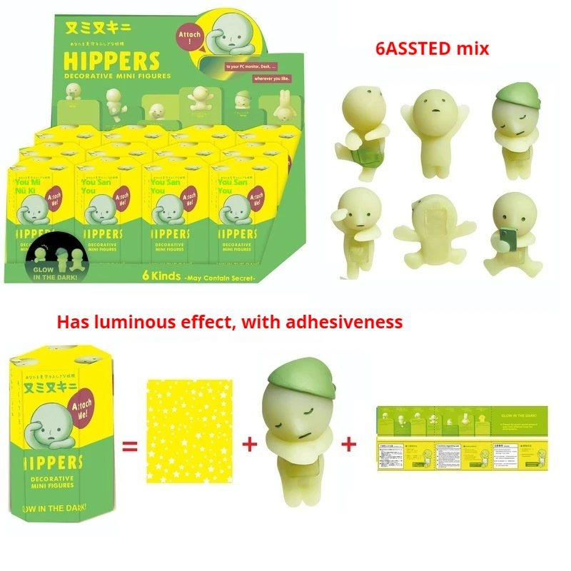 

New Product Smiski Noctilucent Action Figure Full Box 12pcs 1234 Generation Trendy Play Blind Box Doll Pendant Car Ornament