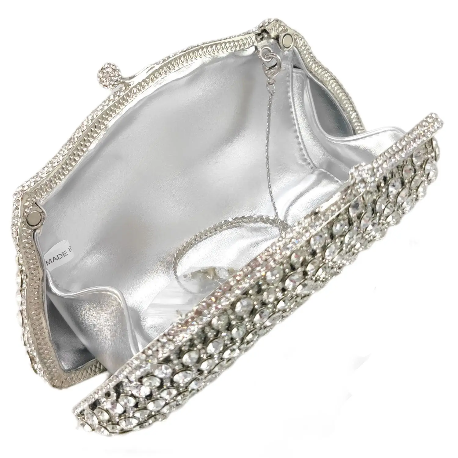 Boutique De FGG Retro Vintage Women Evening Handbags for Formal Party Crystal Clutch Purse Wedding Bridal Rhinestone Handbag