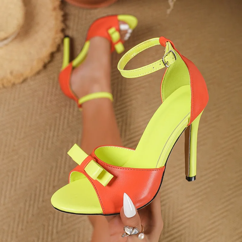 

Eilyken Sexy Elegant Butterfly-knot Thin High Heels Women Sandals Street Style Buckle Strap Stripper Prom Summer Shoes