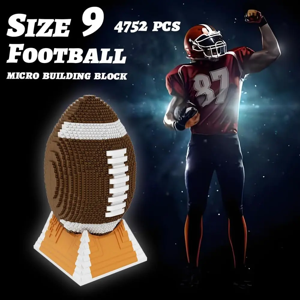 Conjunto de microblocos para estádio de futebol de 9 tamanhos (4752 peças): modelo em escala 1:1 para colecionadores e crianças