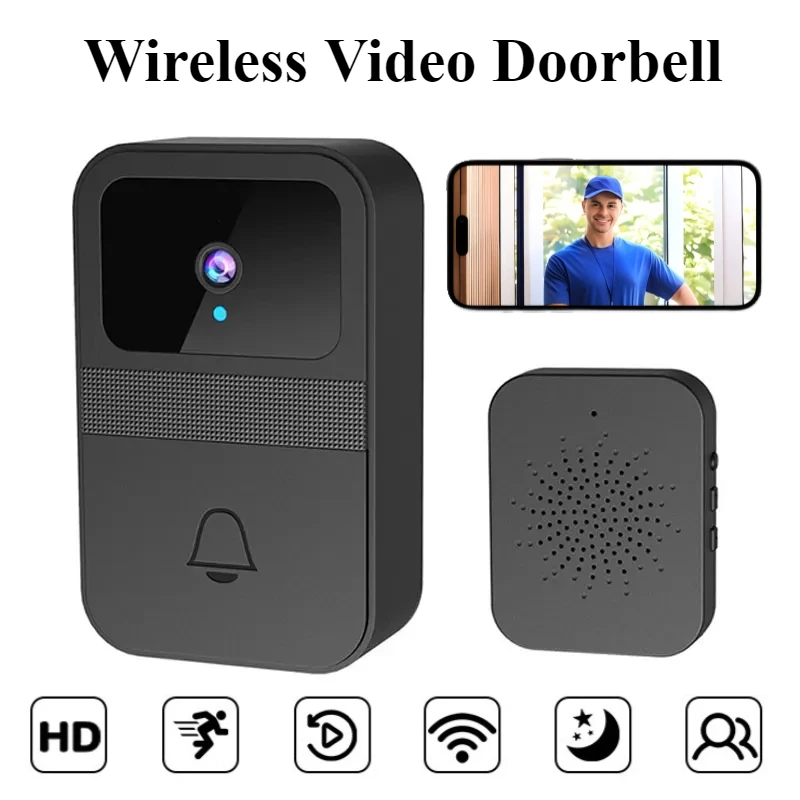Wireless Doorbell Camera Wifi Night Vision Intercom Video Two-way Audio Voice Change Digital Door Peepholes Smart Home Security