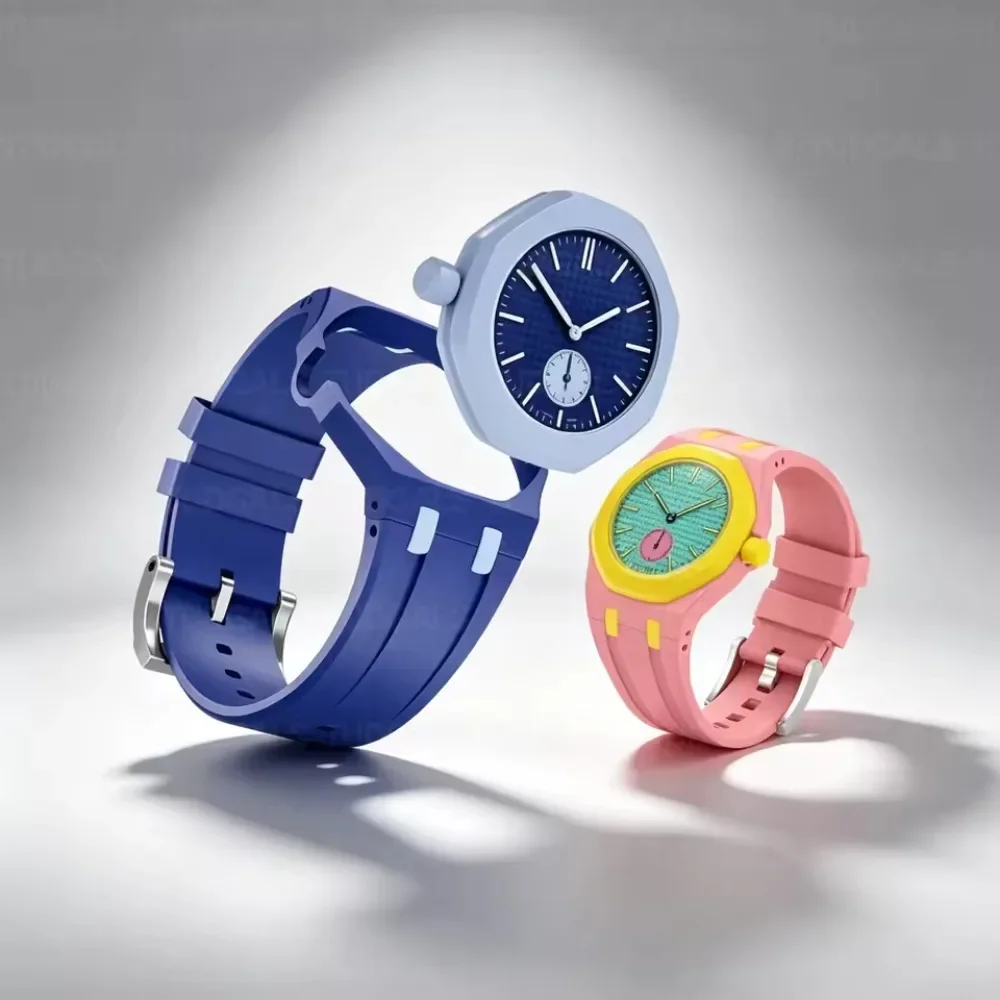 2-in-1-Armband + Gehäuse für Swatch x AP Royal Pop Taschenuhr, umbaubar zur Armbanduhr, PC-Gehäuse + Silikonarmband, Armband-Zubehör – Detail 2