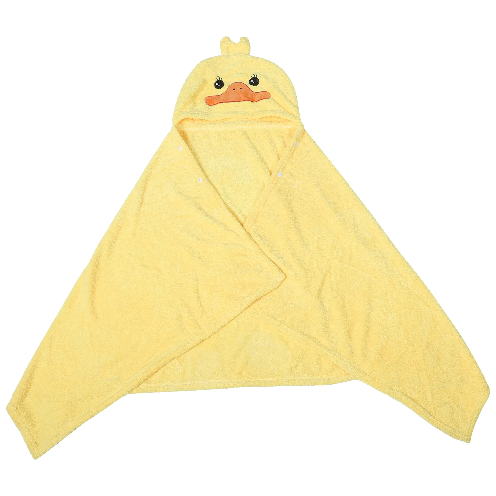 

Soft Kids Bath Towel Coral Fleece Bathrobe Quick Dry Toddler Bath Towel Warm For Children (Yellow)