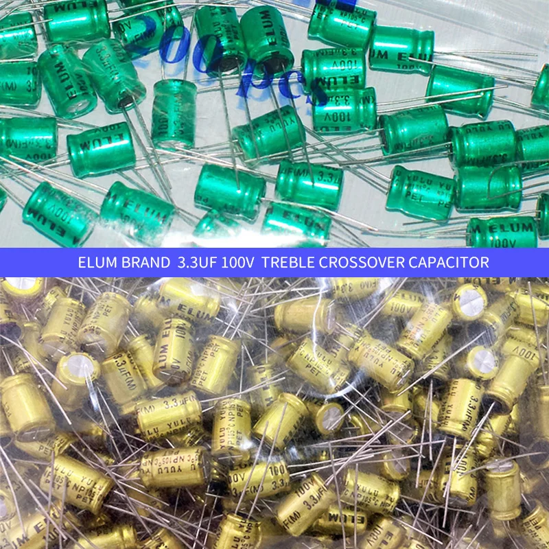 스피커용 무극성 고주파 사운드 커패시터, 오디오 트레블 크로스오버 커패시터, NP 3.3, UF, 100V, 3.3uF, 100V
