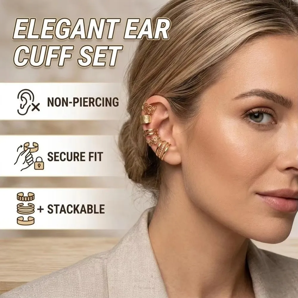 Gifts Alloy Ear Cuffs C-Shaped Non-Piercing Clip Earrings Smooth Finish Simple Style Jewelry Accessories Daily Wear