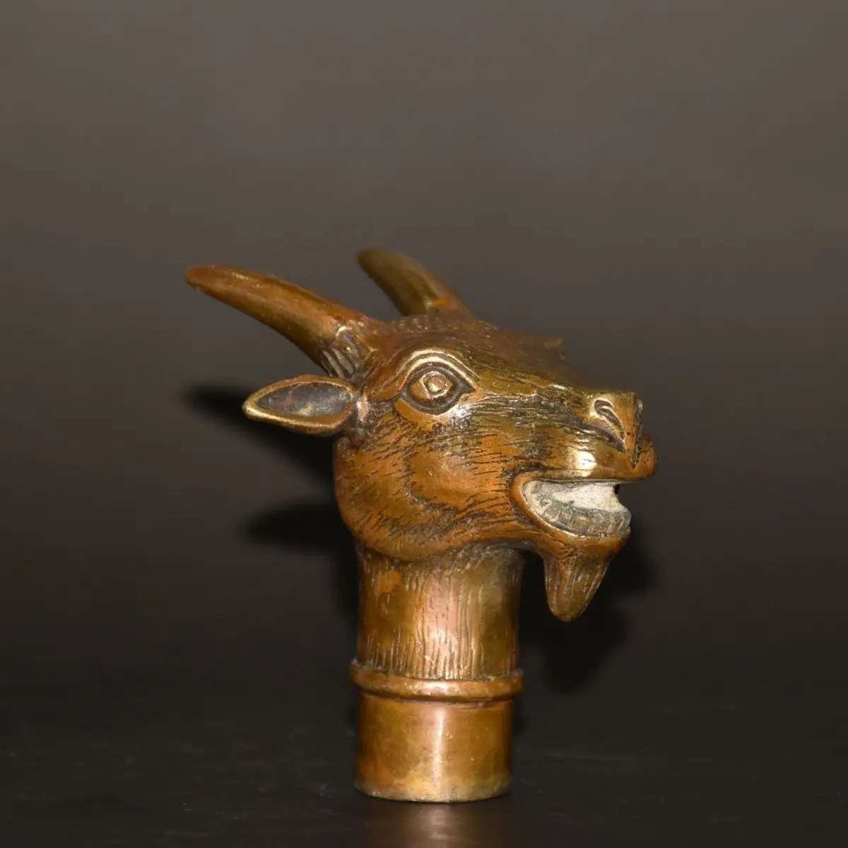Zodiac sheep Head Walking Stick Head handle Statue