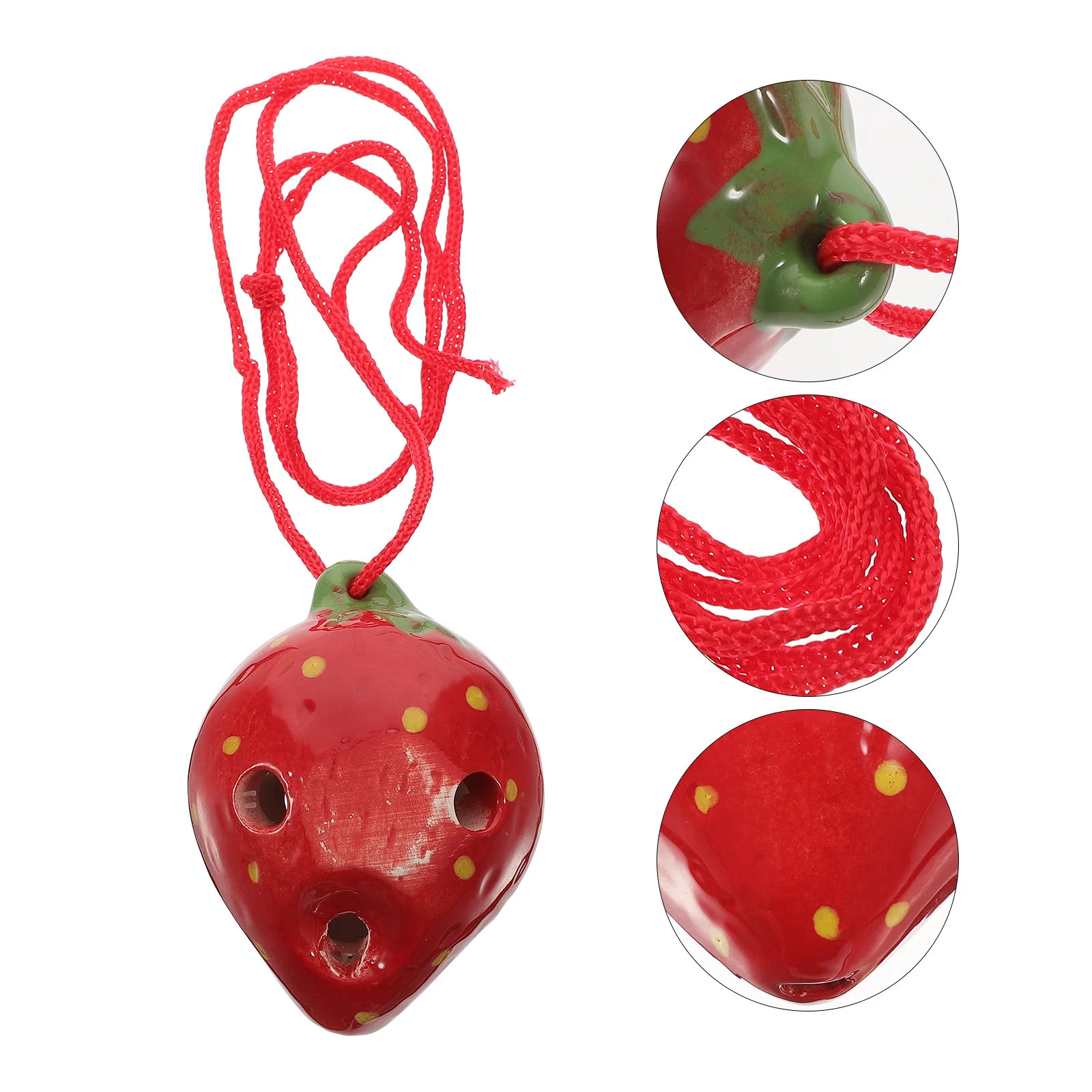 

Rhinestones Strawberry Fruit Ocarina Shaped Beginner Practice Wind Instrument Spout