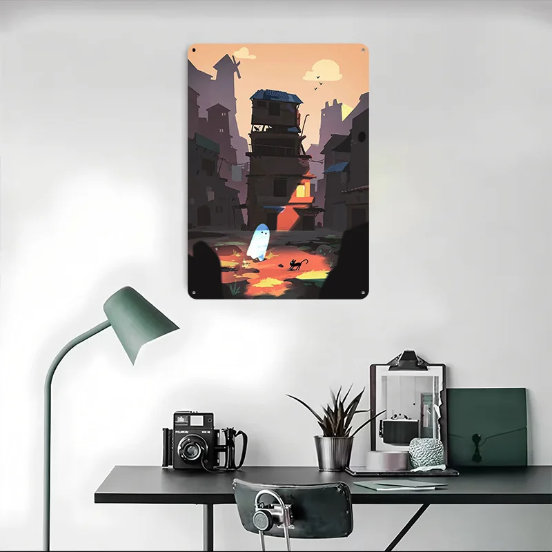 بيتي فانتوم دي جور ملصق معدني تين تسجيل الملصقات على جدار الفن جدارية علامة معدنية مخصصة للجدار ديكور فني ديكور الرجعية