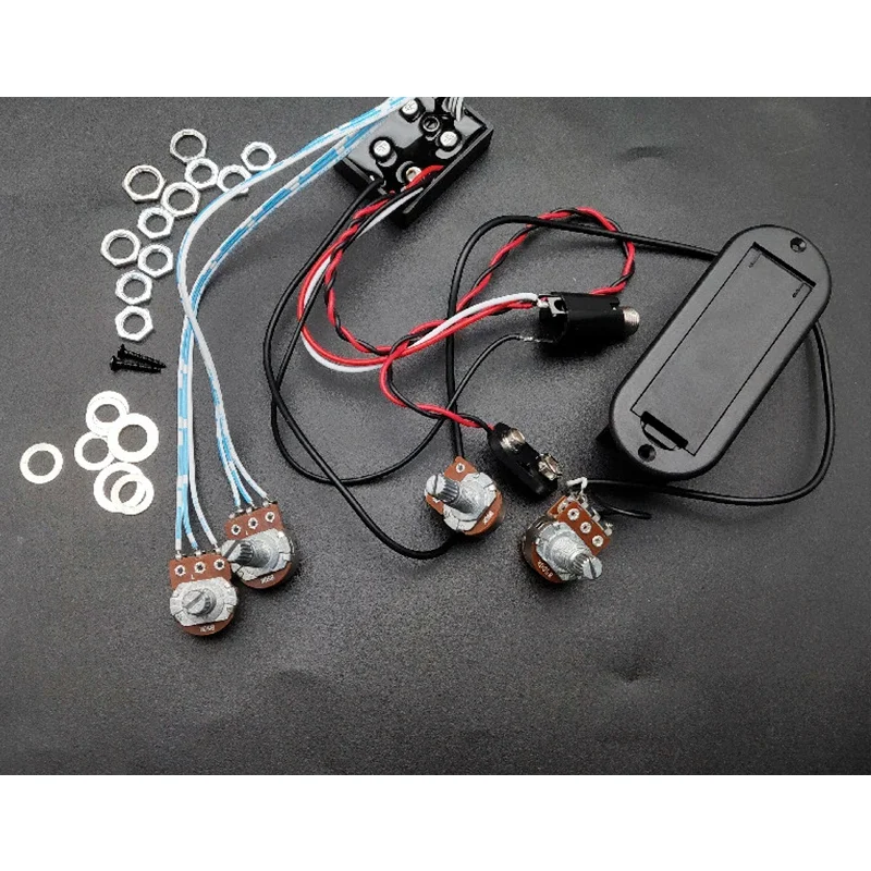 2 Band Pre‑wired Active & Passive EQ Circuit Electric Bass Preamp Circuit Kit for Bass Guitar Upgrade Replacement Parts