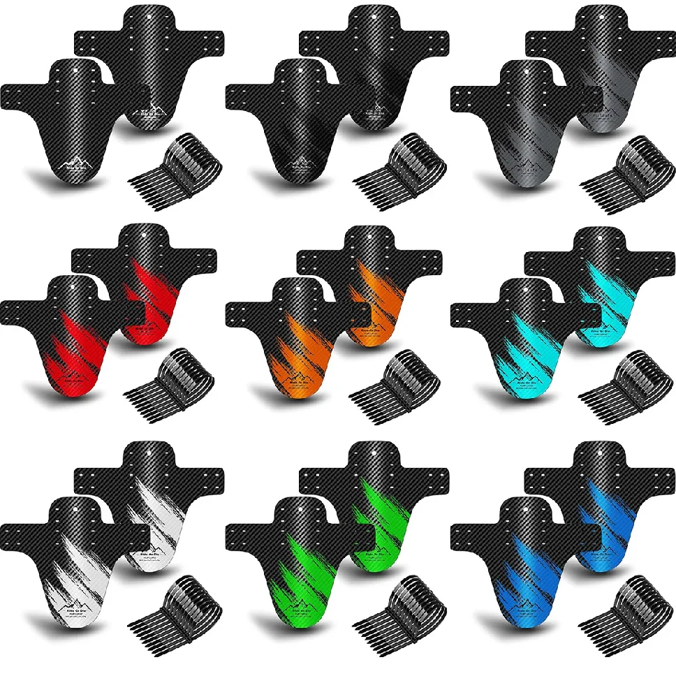 

2PCS/Set Bicycle Fender Mountain Carbon Pattern Bike Mud Guard For Front Rear Wheel Mudguard Ultralight Cycling MTB Fender Parts