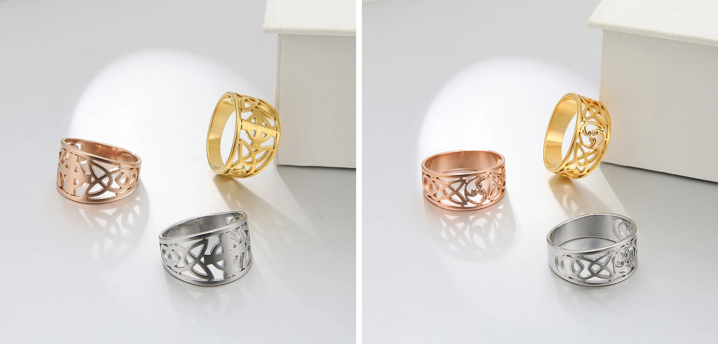 Kkjoy Fashion Vintage Triskele Triskelion Ring für Damen und Herren, Edelstahl Kreuz Amulett Ringe Schmuck Geburtstagsgeschenk Großhandel – Detail 6