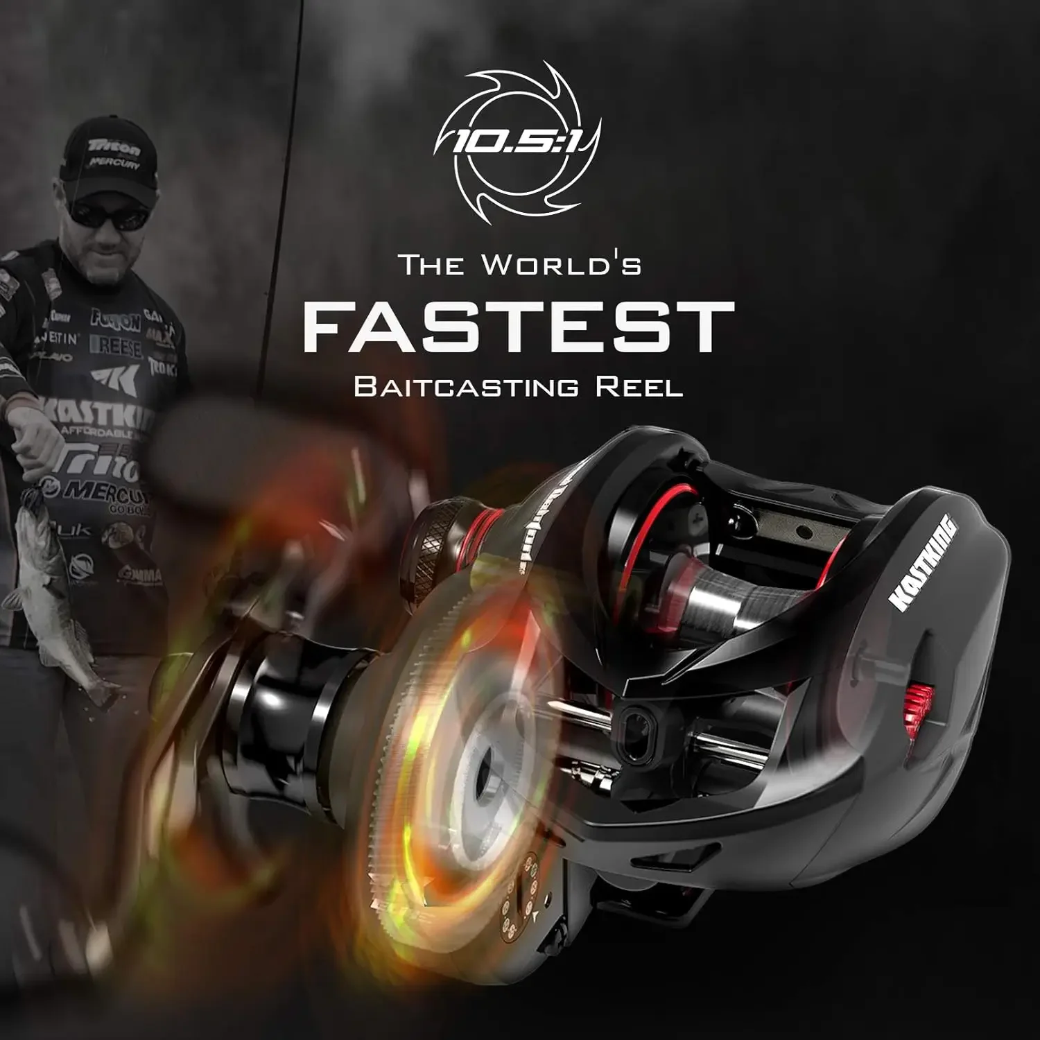 Speed Demon Elite Fishing Reel, World's Fastest 10.5:1 Gear Ratio/Deadbolt Baitcasting Reel, 10+1 Shielded Stainless St