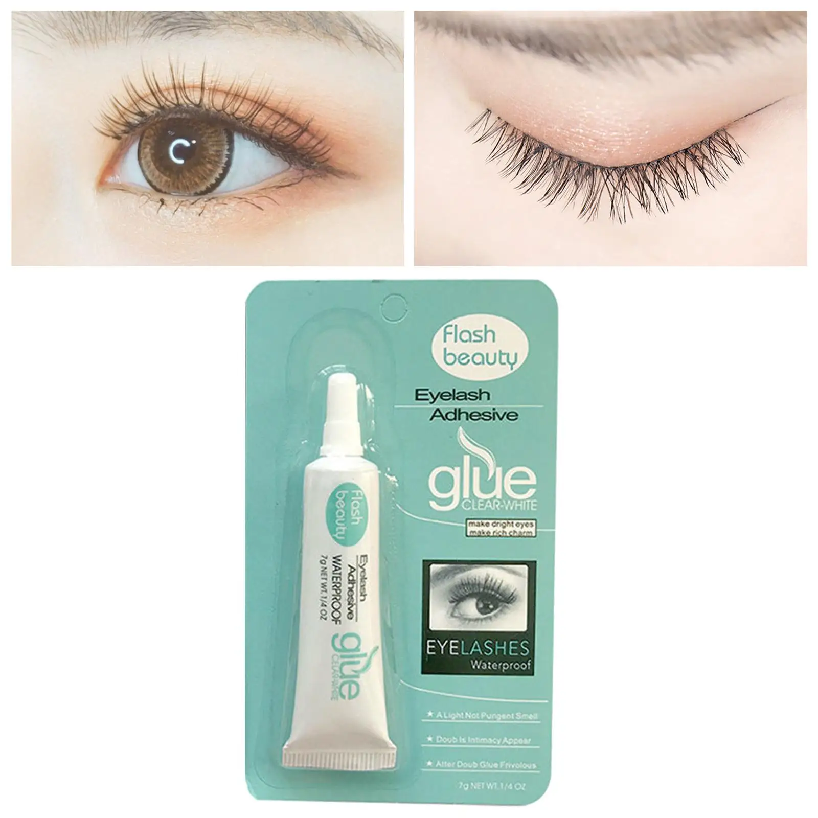 Klarer Wimpernverlängerungskleber, 7 g, schnell trocknender, wasserfester Kleber für kosmetische Anwendungen von künstlichen Wimpern