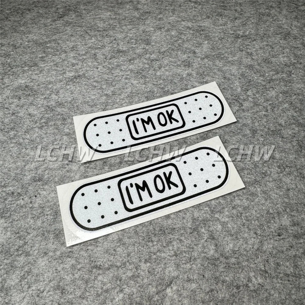 Band Aid I'M OK Funny Stickers Car Styling Vinyl Truck Auto Body Window Tail Mptorcycle Racing Scraches Cover Tape