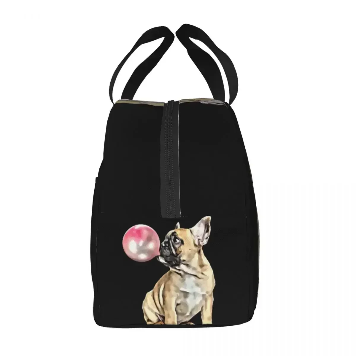 French Bulldog Bubblegum Insulated Lunch Bag for Women Resuable Cooler Thermal Food Lunch Box Work School Travel Picnic Tote