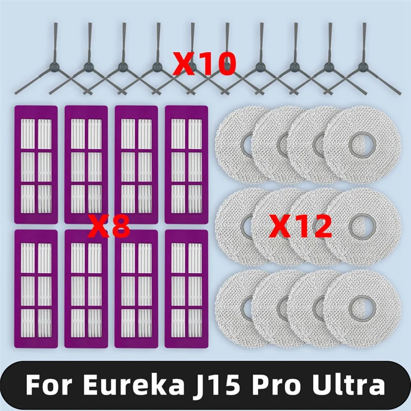 A21F-For Eureka J15 Pro Ultra Spare Parts Side Brush Hepa Filter Mop Cloth Accessories Consumables