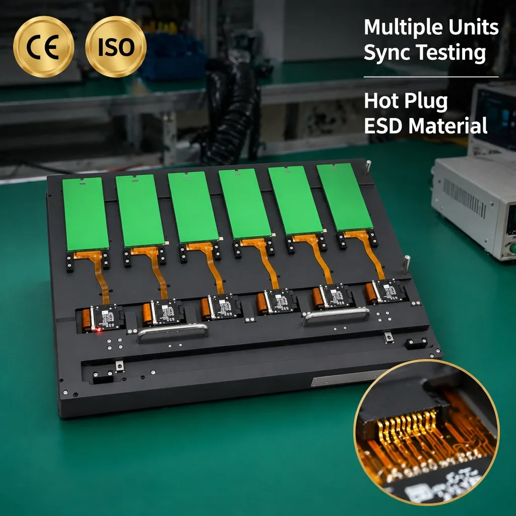 Custom LCD Screen Aging Test Fixture Multi-unit Hot Plug ESD Resistance for Connector Testing