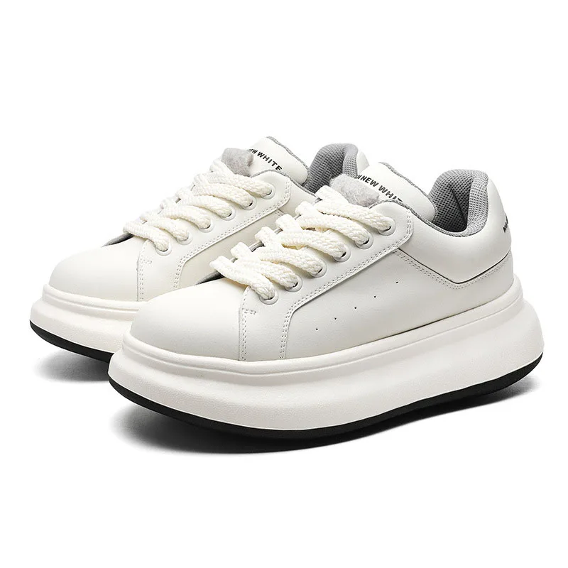 

Sneakers Breathable Walking Slip on Platform Shoes Men's Women's Thick Bottom Flat Lace-up Heightening Casual Lovers Shoes