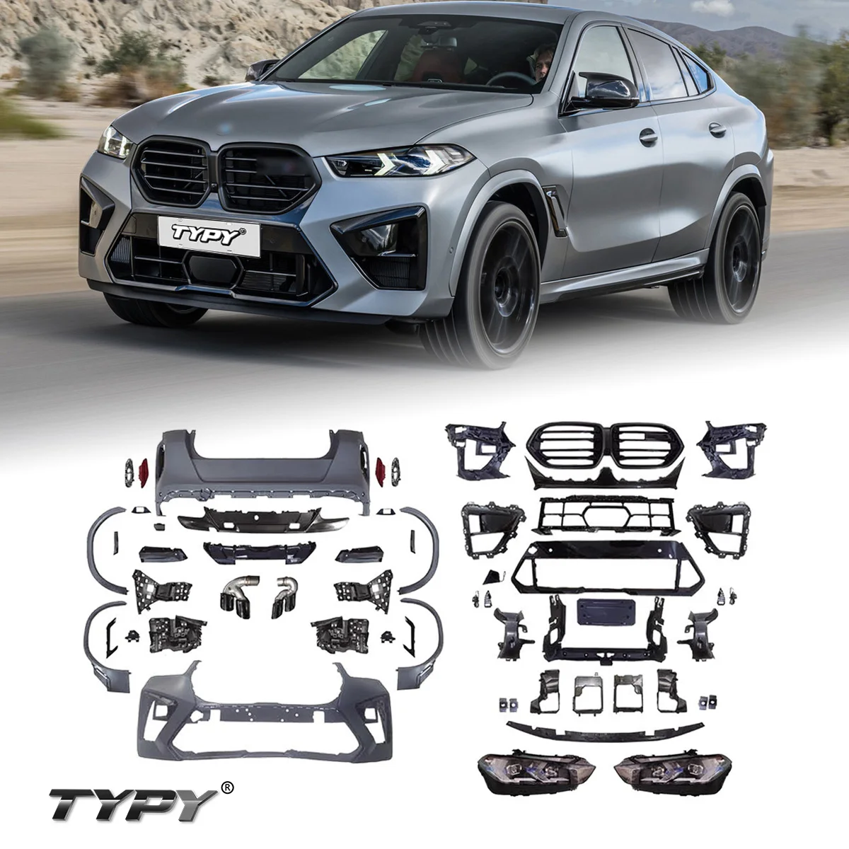 

TYPY оригинальная оптовая цена, аксессуары для авто Bodykit для BMW X6 G06 2020-2022, обновление до НОВОГО BMW X6M 2023, Стайлинг BODYKIT