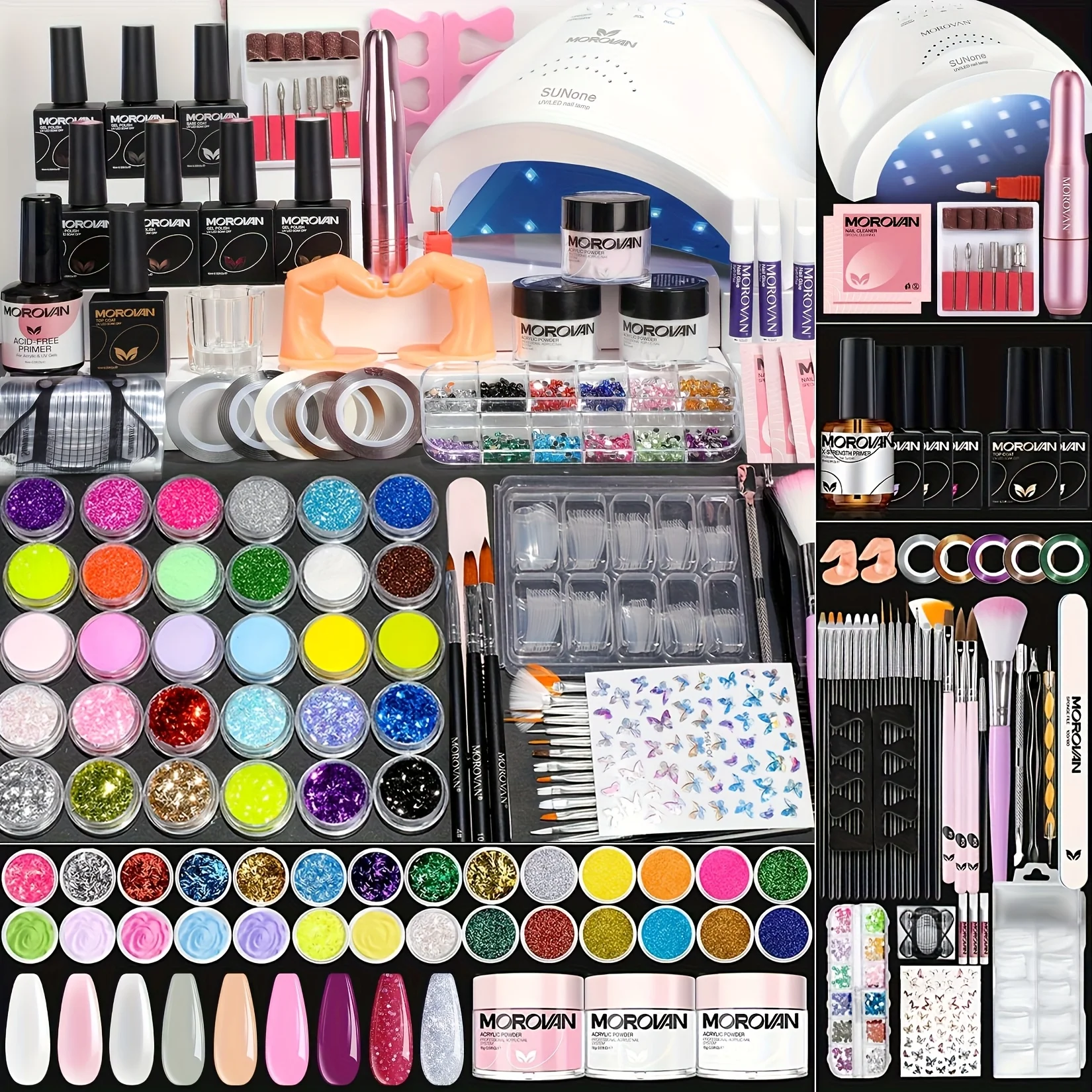 

Morovan Professional Acrylic Nail Kit: For Beginners With Everything - Complete Nail Kit Set Professional Acrylic With Everythin