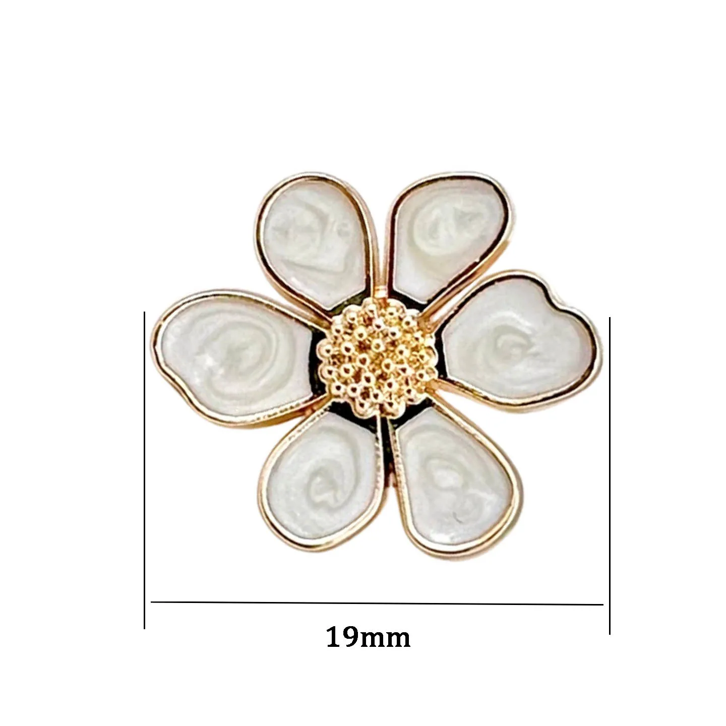 10 Stück Metallknöpfe zum Nähen, Kleidungszubehör, DIY-Handwerk, Dekoration, Mode-Pulloverknöpfe, Blumenform, goldene Knöpfe, 16 mm/19 mm – Detail 6