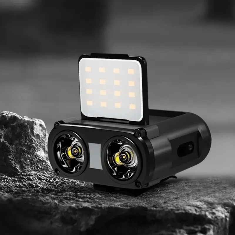 Rechargeable Clip on Cap Light with Motion Sensor Dual Light Source 5Modes Multifunction for Fishing Walking Camping Repairing