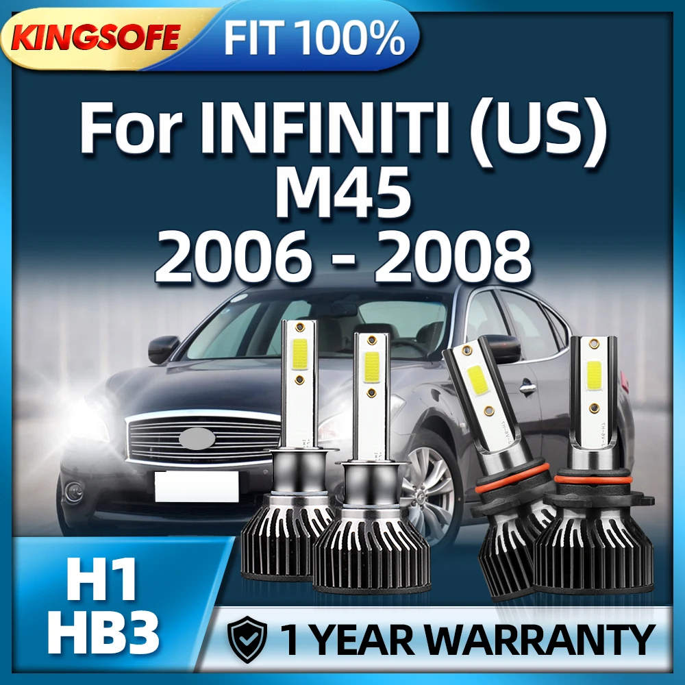 

KINGSOFE LED 160W High Bright HB3 H1 Car Headlight Bulbs Auto Lamp Kit 6000K For INFINITI (US) M45 2006 2007 2008