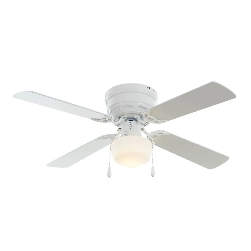 

NEW 42 Inch Metal Indoor Ceiling Fan with Light, White, 4 Blades, LED Bulb, Reverse Airflow