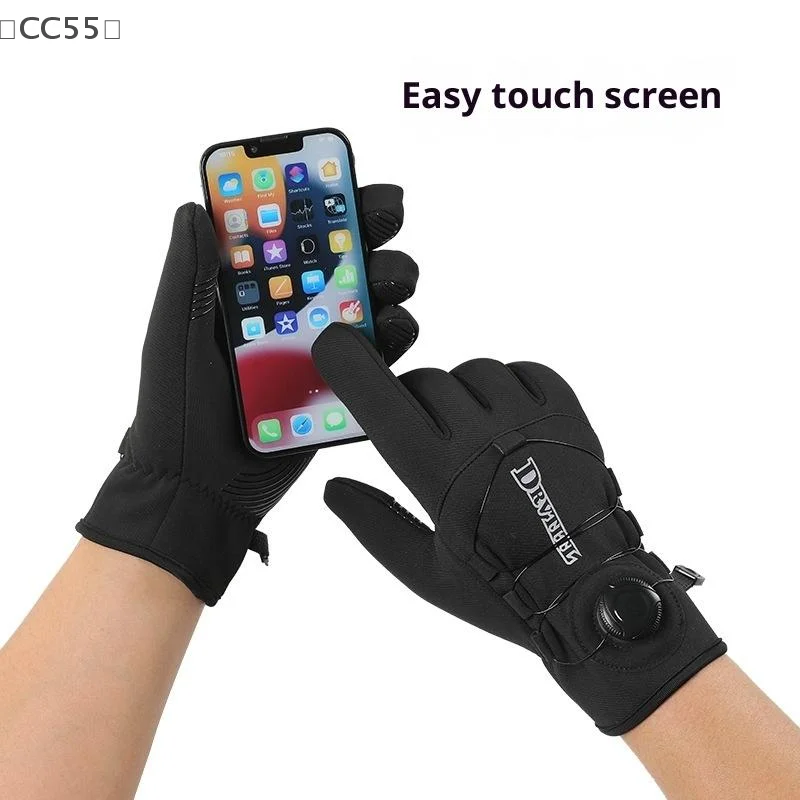 [CC55」 قفازات الشتاء الدافئة للرجال والنساء سميكة يندبروف ومقاوم للماء الرياضة لمس التزلج قفازات ركوب الدراجات #4