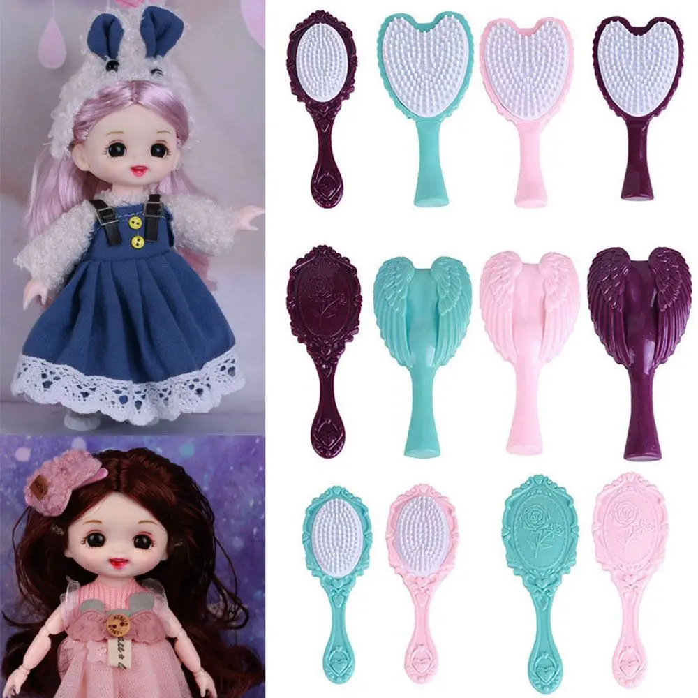 12~15.5cm For BJD Dolls Cute Love Wings Mini Dollhouse Decorations Plastic Comb Doll Accessories Eyelash Eyebrow Combs