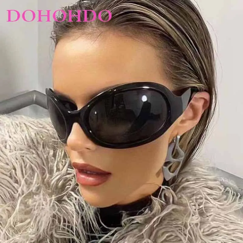 

Fashion Luxury Brand Oversized Oval Y2K Punk Sunglasses Men Women Unisex Trend Hip Hop Personality Exaggeration Sunglasses UV400