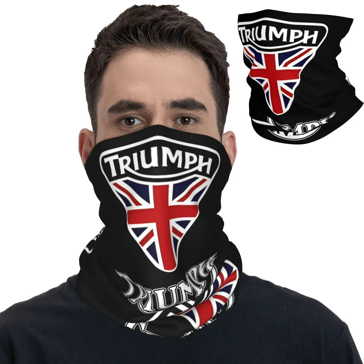 Motorcycle Club Triumph Bandana para homens e mulheres, capa do pescoço, Balaclavas estampadas, lenço wrap, headwear, pesca, adulto