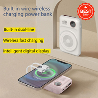 22.5W Built-in Magnetic Wireless Charging Bank with Cable 20000mAh PD Fast Charging Mobile Power Bank for Mobile Phone And