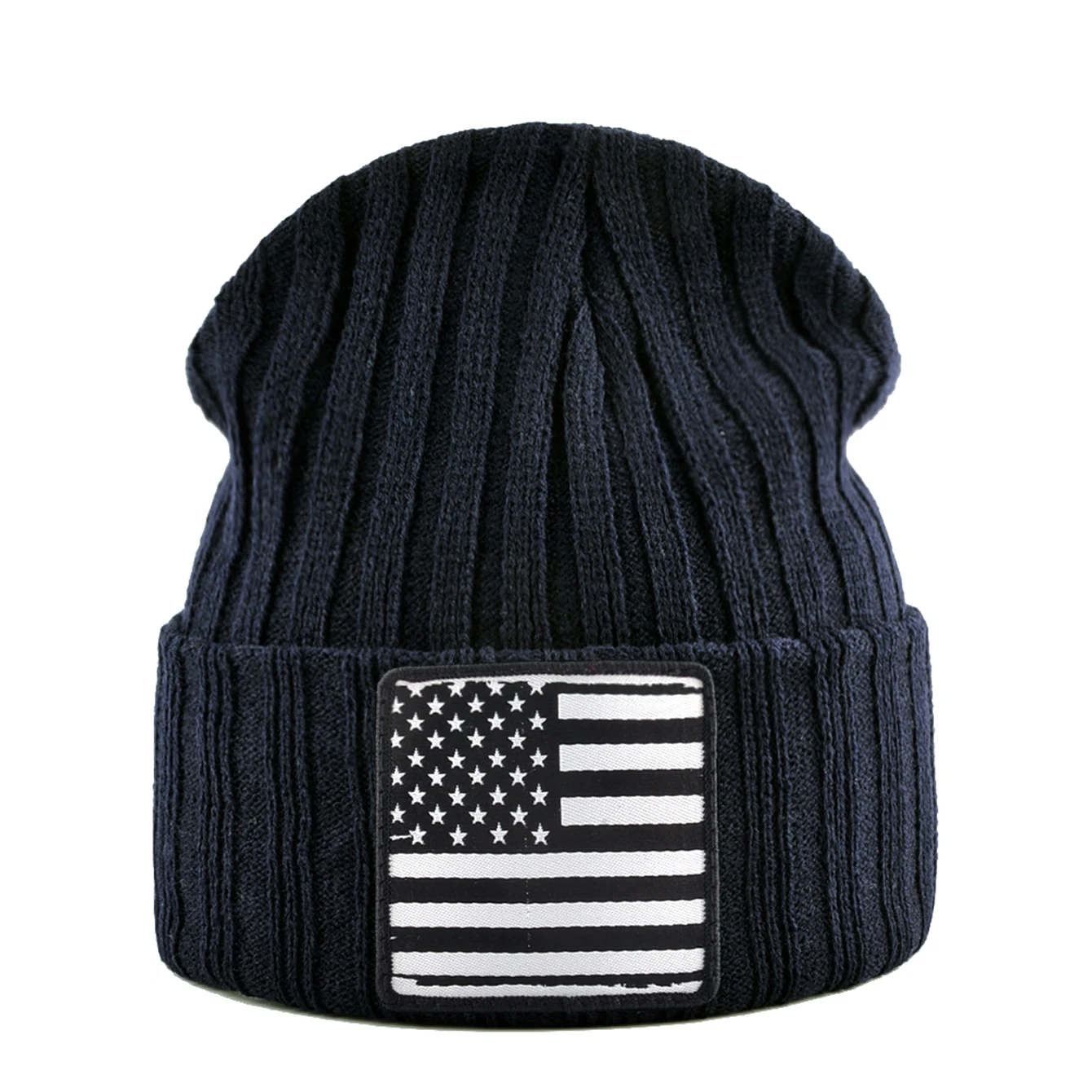 Knitted Hat For Men Autumn Winter Knitted Skullies Beanie With USA Map Patch Women's Outdoor Casual Sport Beanie Boys Girls Hats