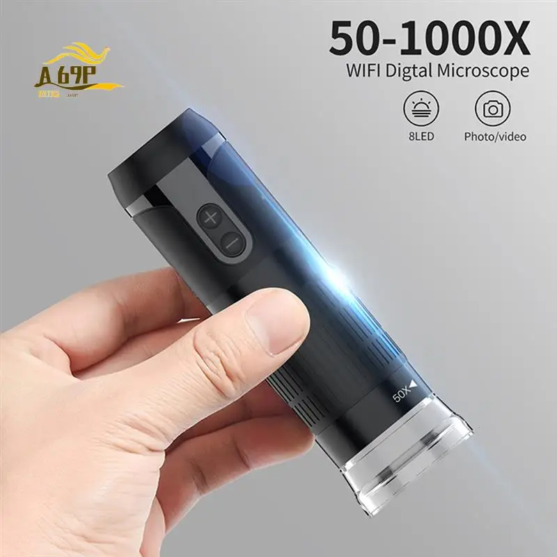 

A69P-Wi-Fi цифровой микроскоп 50-1000X зум HD портативная лупа для пайки мобильного ремонта образовательное использование проверка монет