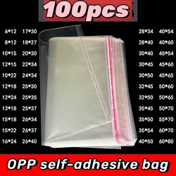 OPP Self Sealing Transparent Plastic 100pcs Bag Cellophane Self-adhesive Packaging Jewelry Candy Cookies Gift Packaging Bag